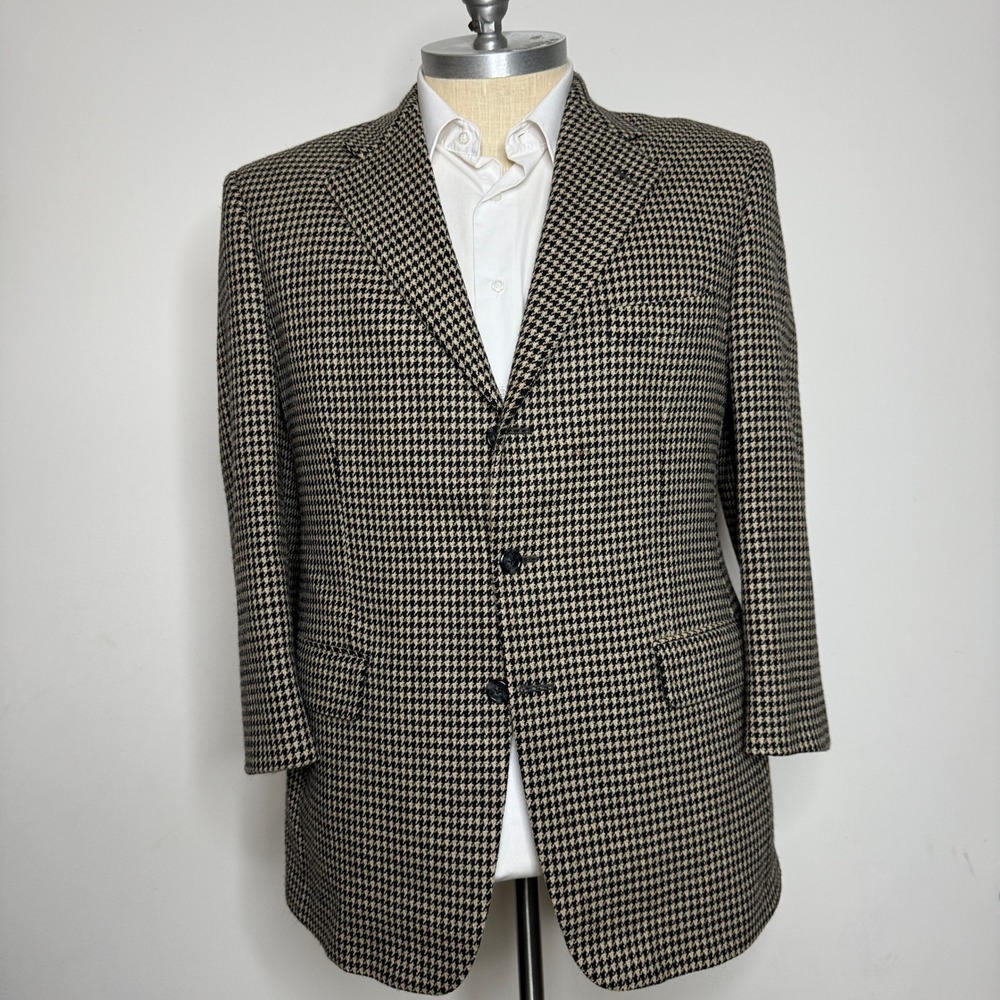 Southwick for Harrison LTD Houndstooth Wool Blazer Jacket Size‎ 43R